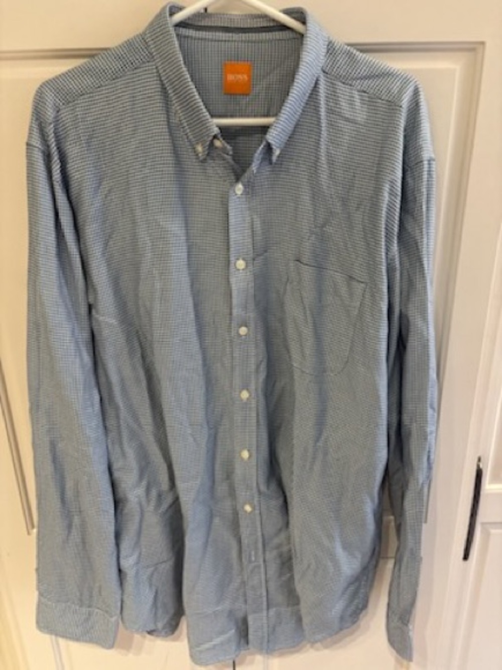 Hugo Boss Men’s Long Sleeve Button-Down Shirt — Light Blue xxxl